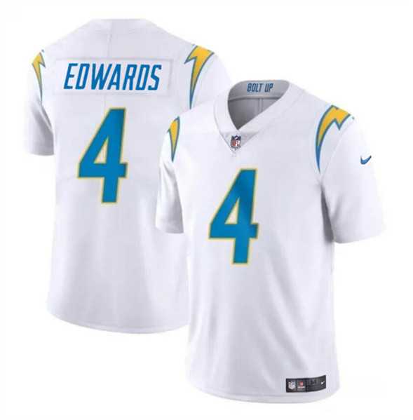 Youth Los Angeles Chargers #4 Gus Edwards White Vapor Untouchable Limited Stitched Jersey Dzhi->youth nfl jersey->Youth Jersey